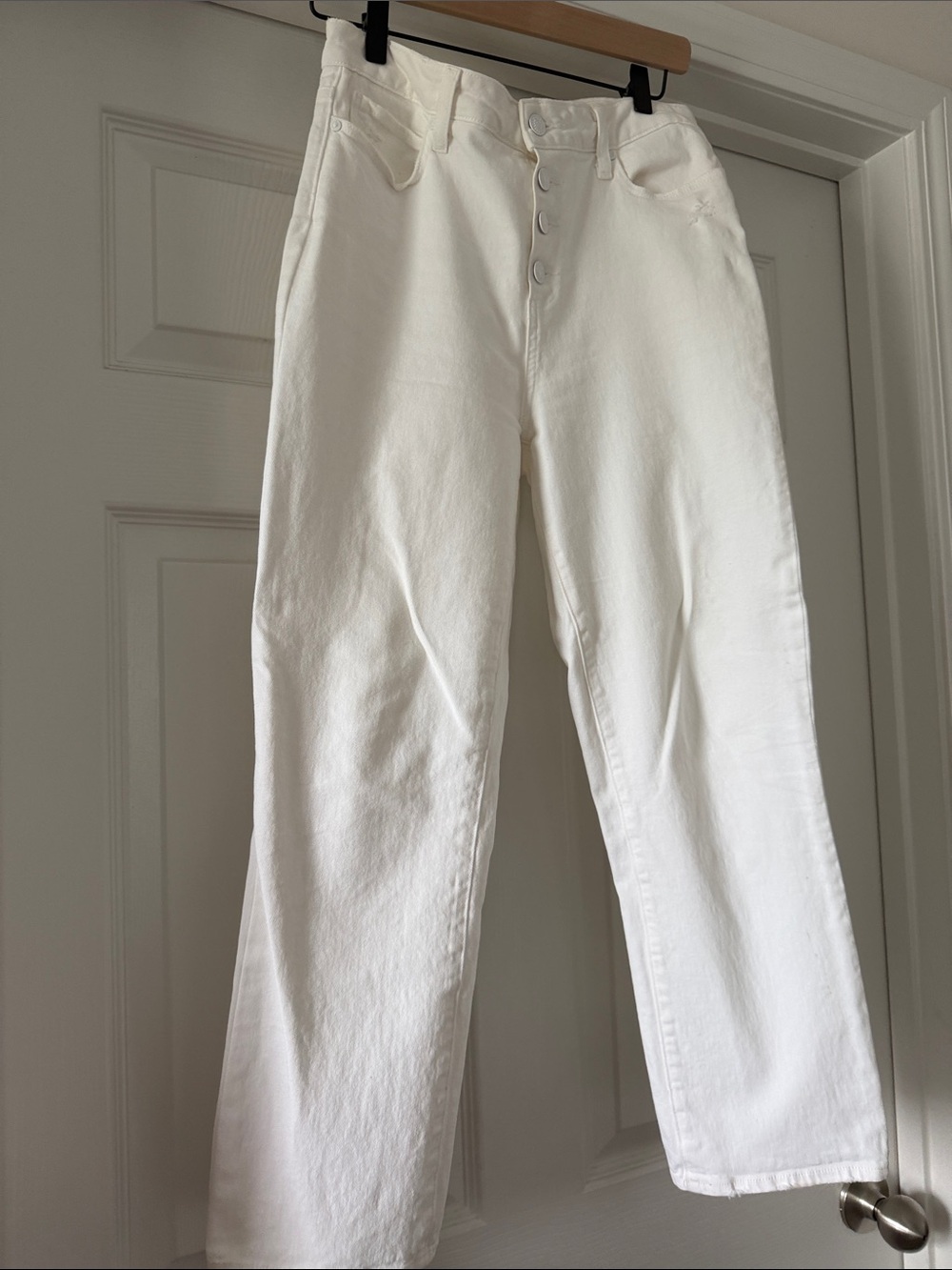PAIGE Cindy Crop White Straight-Leg High-Rise Jeans